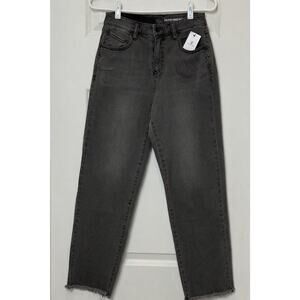 Volcom High Rise Straight Jeans Women’s Size 25 Gray Denim Raw Hem 27” Inseam